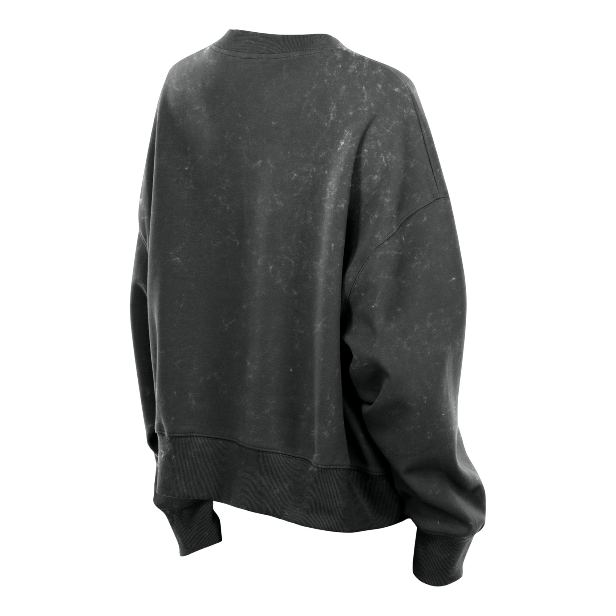 Sweat-shirt à col rond New Era noir Boston Bruins Throwback en molleton délavé minéral pour femme