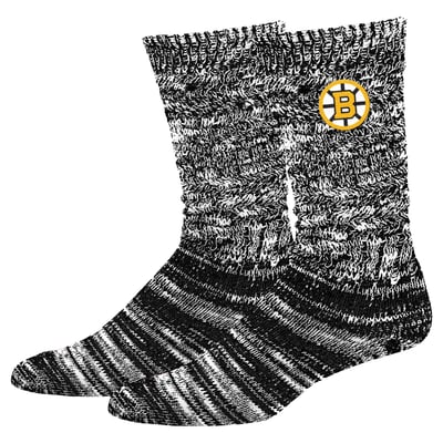  Boston Bruins PRO Compression Women's Slouchy Slub Textured Boyfriend Socks - Black