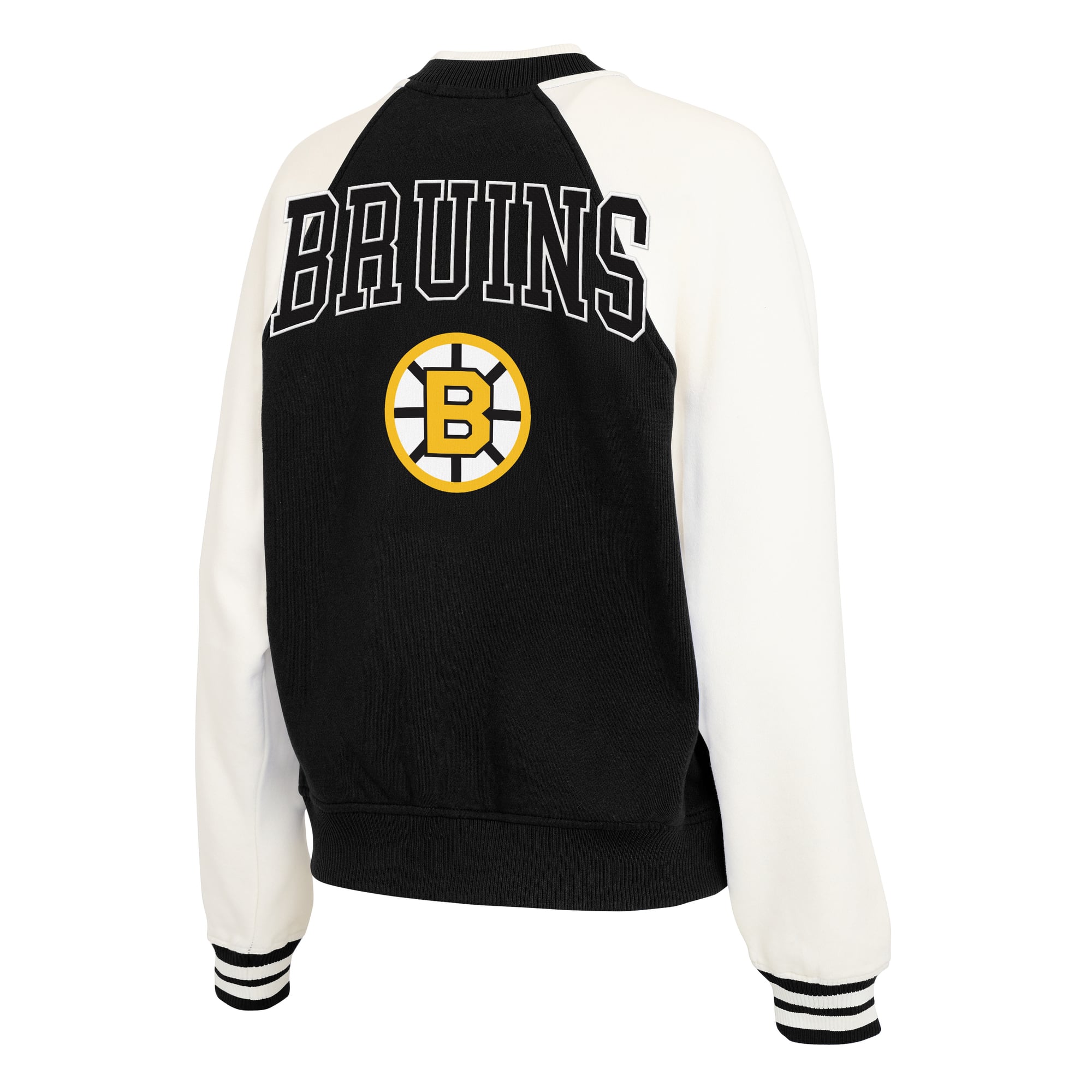 Veste polaire universitaire zippée Boston Bruins noire et blanche pour femme de la marque WEAR by Erin Andrews