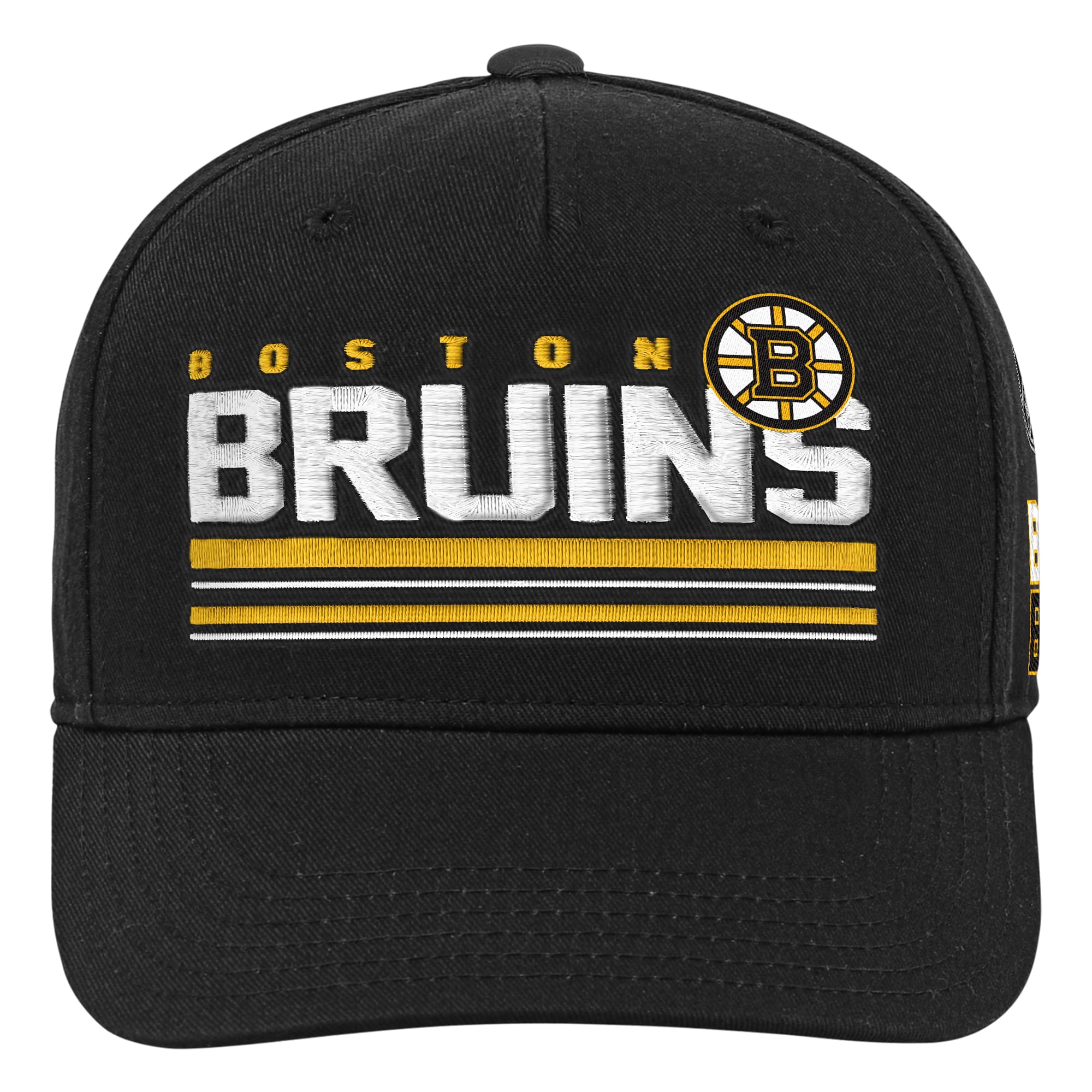 Youth Mitchell & Ness Black Boston Bruins Triple Play Pro Pinch Snapback Hat