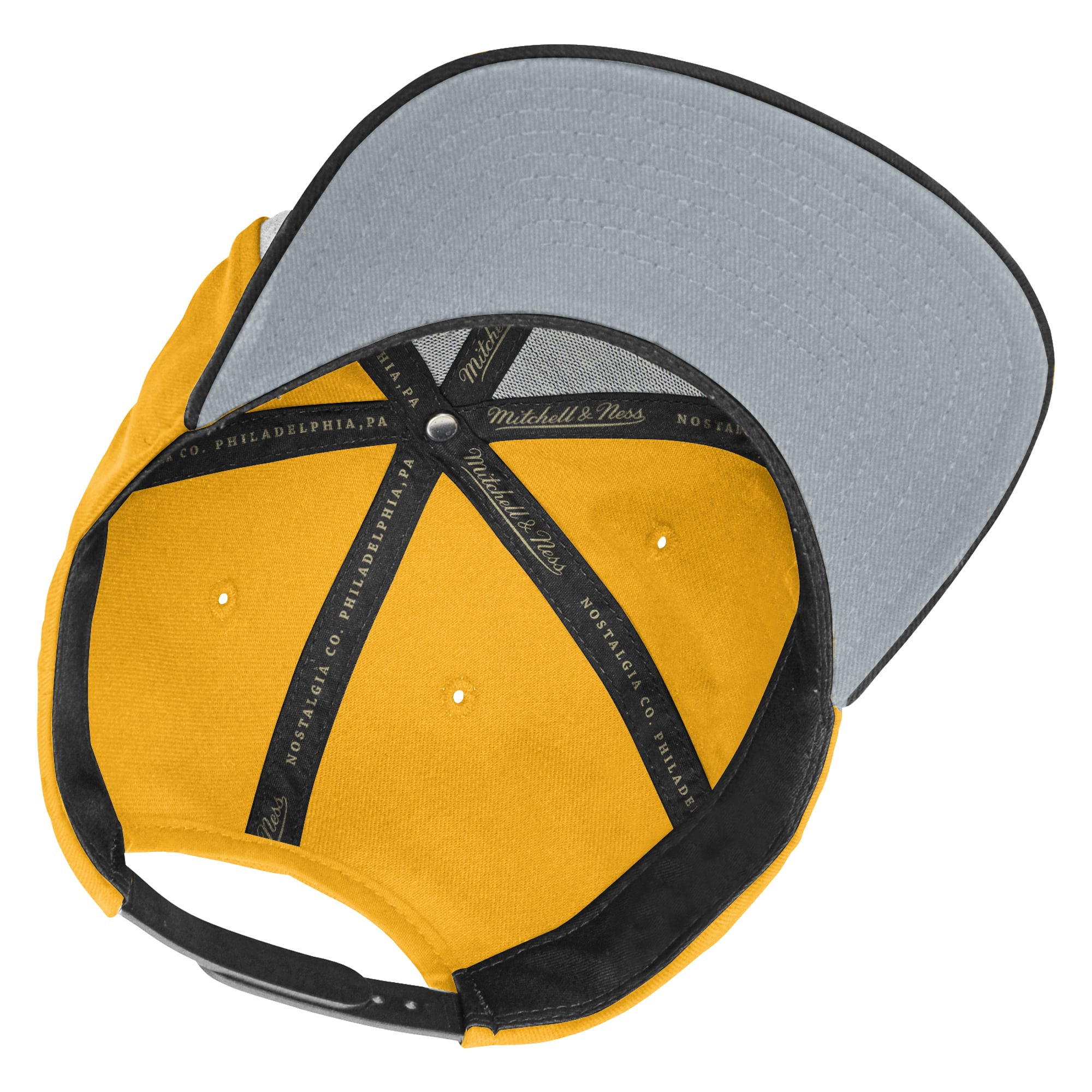 Casquette snapback légendaire Mitchell & Ness blanche et noire des Bruins de Boston pour jeunes
