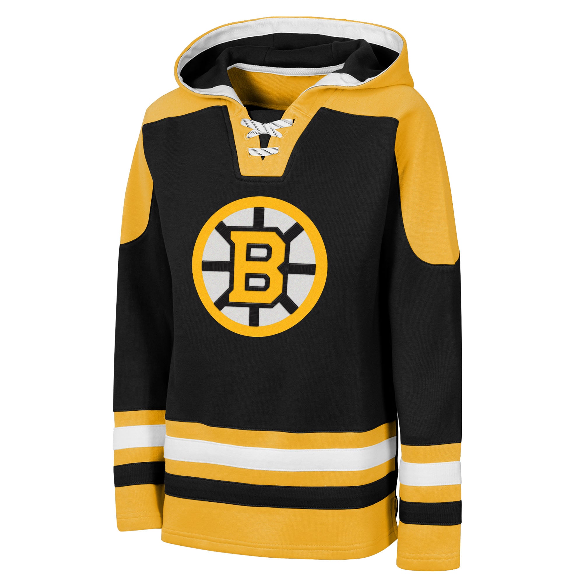 Youth Outerstuff Black Boston Bruins Ageless Must Have Home Raglan V-Neck Hoodie