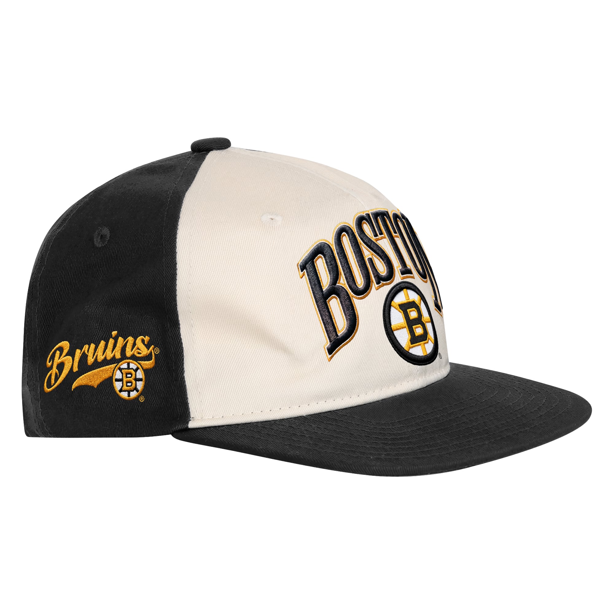 Casquette à pression Outerstuff pour jeunes, naturelle/noire, Boston Bruins Arch