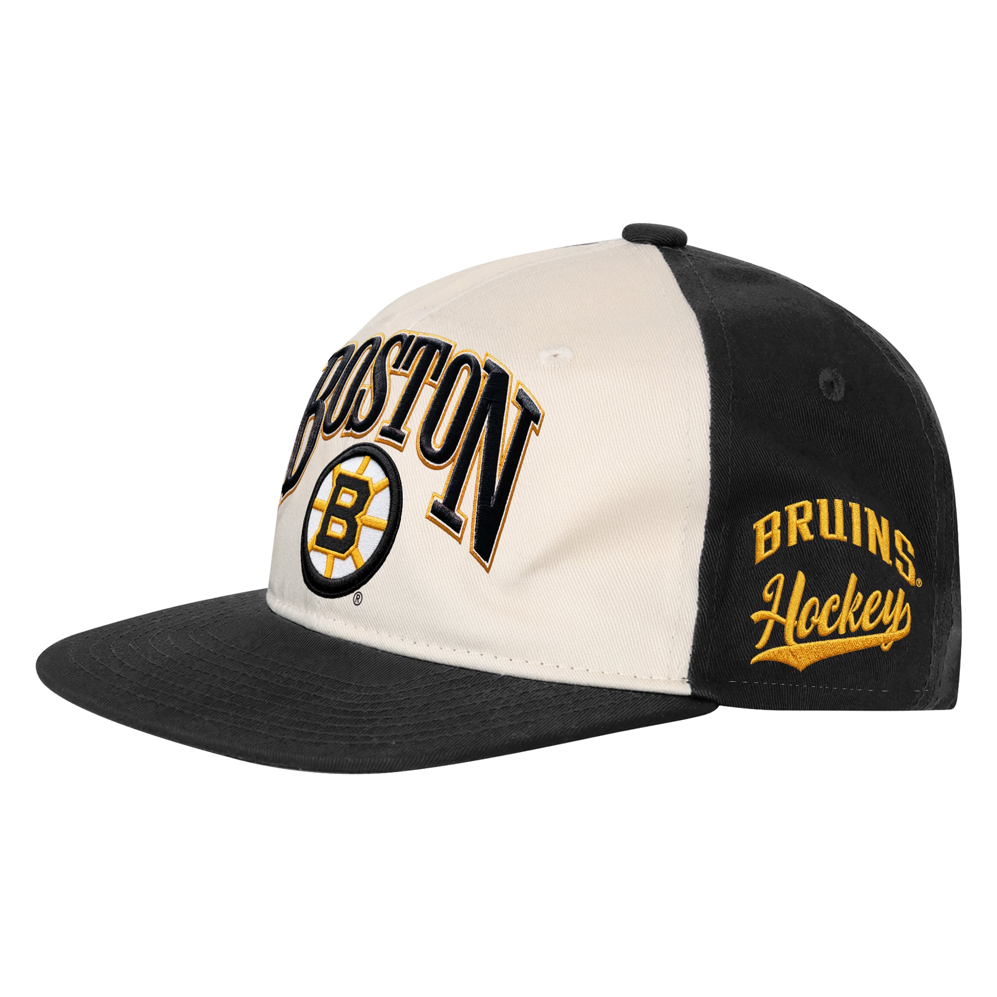 Casquette à pression Outerstuff pour jeunes, naturelle/noire, Boston Bruins Arch