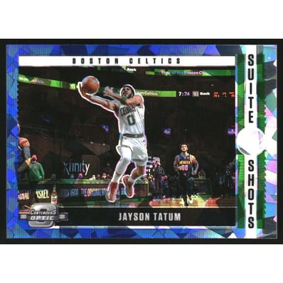 2020-21 Panini Contenders Optic Suite Shots Blue Cracked Ice #11 Jayson Tatum
