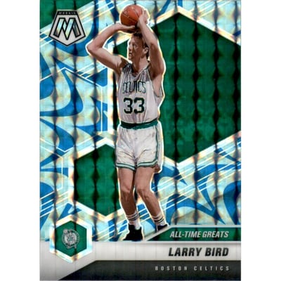 2020-21 Panini Mosaic Mosaic Reactive Blue #295 Larry Bird