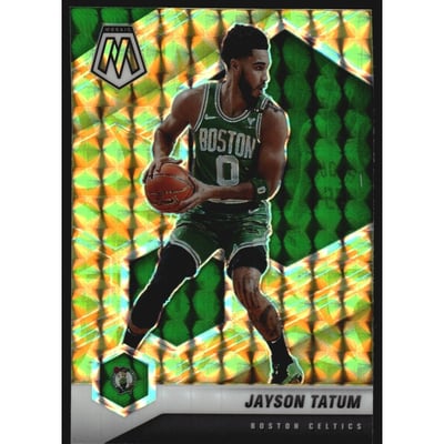 2020-21 Panini Mosaic Mosaic Reactive Yellow #107 Jayson Tatum