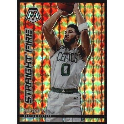 2020-21 Panini Mosaic Straight Fire #14 Jayson Tatum