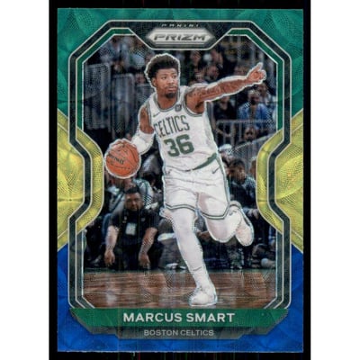 2020-21 Panini Prizm Prizms Choice Blue Yellow and Green #97 Marcus Smart