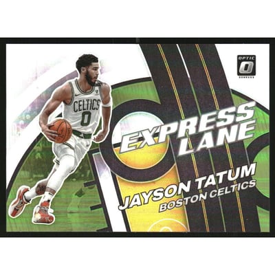 2021-22 Donruss Optic Express Lane Lime Green #23 Jayson Tatum