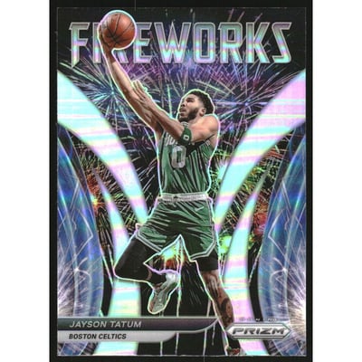 2021-22 Panini Prizm Fireworks Prizms Silver #15 Jayson Tatum