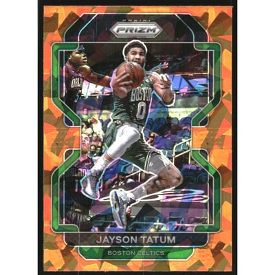 2021-22 Panini Prizm Prizms Orange Ice #13 Jayson Tatum