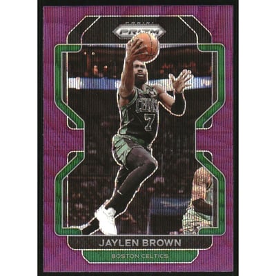 2021-22 Panini Prizm Prizms Purple Wave #97 Jaylen Brown