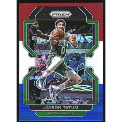 2021-22 Panini Prizm Prizms Red White and Blue #13 Jayson Tatum