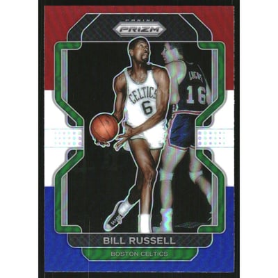 2021-22 Panini Prizm Prizms Red White and Blue #254 Bill Russell
