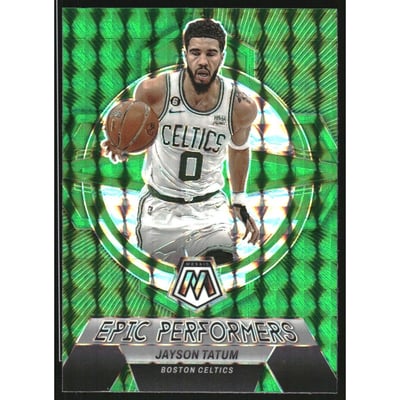 2022-23 Panini Mosaic Epic Performers Mosaic Green #4 Jayson Tatum