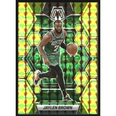 2022-23 Panini Mosaic Mosaic Reactive Yellow #9 Jaylen Brown