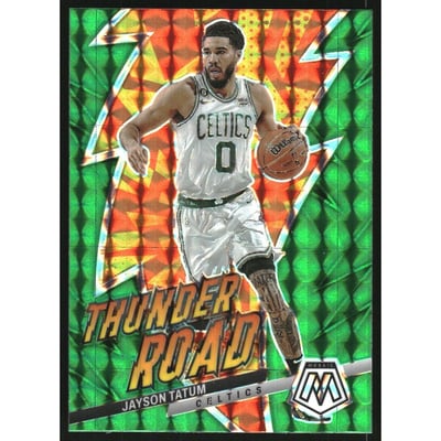 2022-23 Panini Mosaic Thunder Road Mosaic Green #10 Jayson Tatum