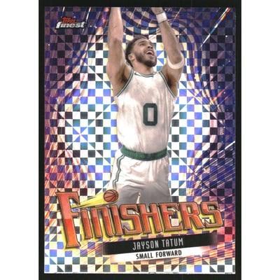 2023-24 Finest Finishers Checkerboard Refractors #F3 Jayson Tatum