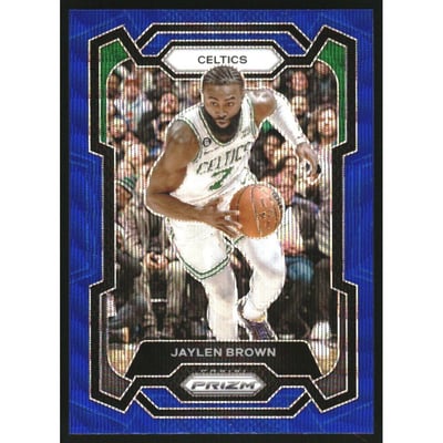 2023-24 Panini Prizm Prizms Blue Wave #31 Jaylen Brown