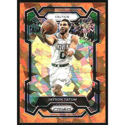 2023-24 Panini Prizm Prizms Orange Ice #2 Jayson Tatum