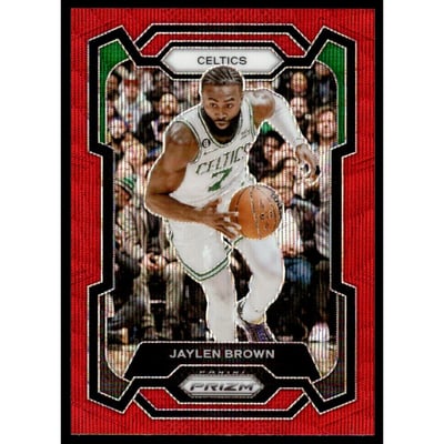 2023-24 Panini Prizm Prizms Ruby Wave #31 Jaylen Brown