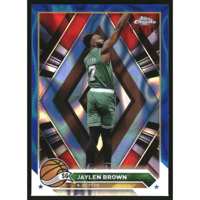 2023-24 Topps Chrome Blue Lava Refractors #78 Jaylen Brown