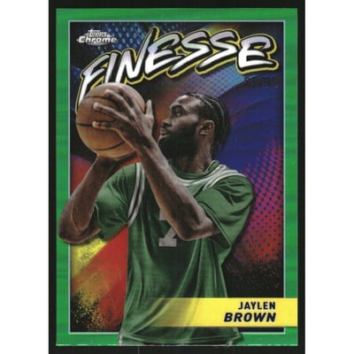 2023-24 Topps Chrome Finesse Green Refractors #F2 Jaylen Brown
