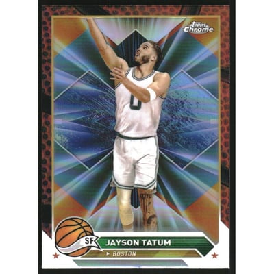 2023-24 Topps Chrome Orange Basketball Refractors #164 Jayson Tatum