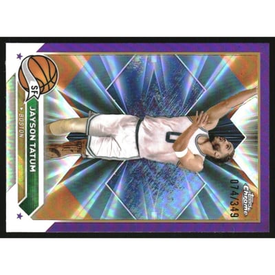 2023-24 Topps Chrome Purple Refractors #164 Jayson Tatum