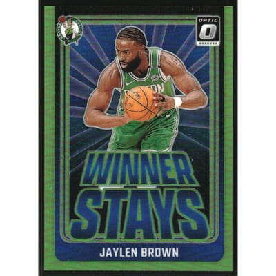 2024-25 Donruss Optic Winner Stays Lime Green #7 Jaylen Brown