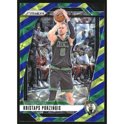 2024-25 Panini Prizm Prizms Choice Blue Yellow and Green #114 Kristaps Porzingis