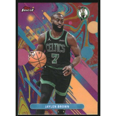 2025-26 Finest Oil Spill Refractors #22 Jaylen Brown C