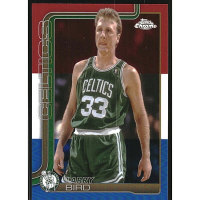 2025-26 Topps Chrome Red White and Blue Refractors #243 Larry Bird