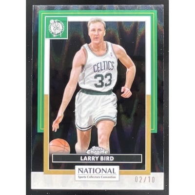 2026 Topps Chrome National Convention Black RayWave Refractors #NBA37 Larry Bird