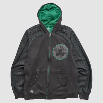 Boston Celtics Adidas 2010s Hooded Full Zip Jacket - Black - S by Fanatics Real Vintage