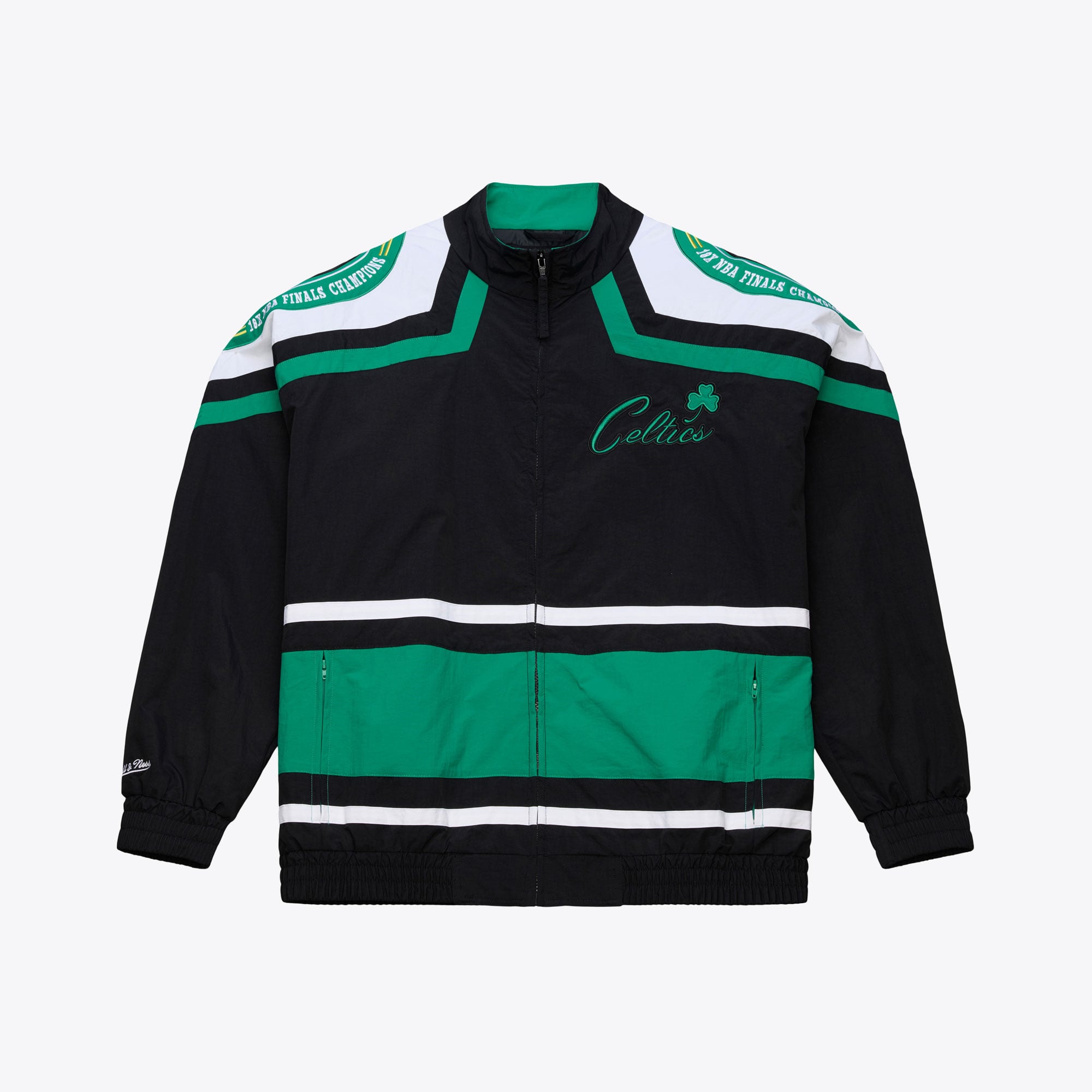 Boston Celtics Black 18x NBA Finals Champions Throwback Full-Zip 