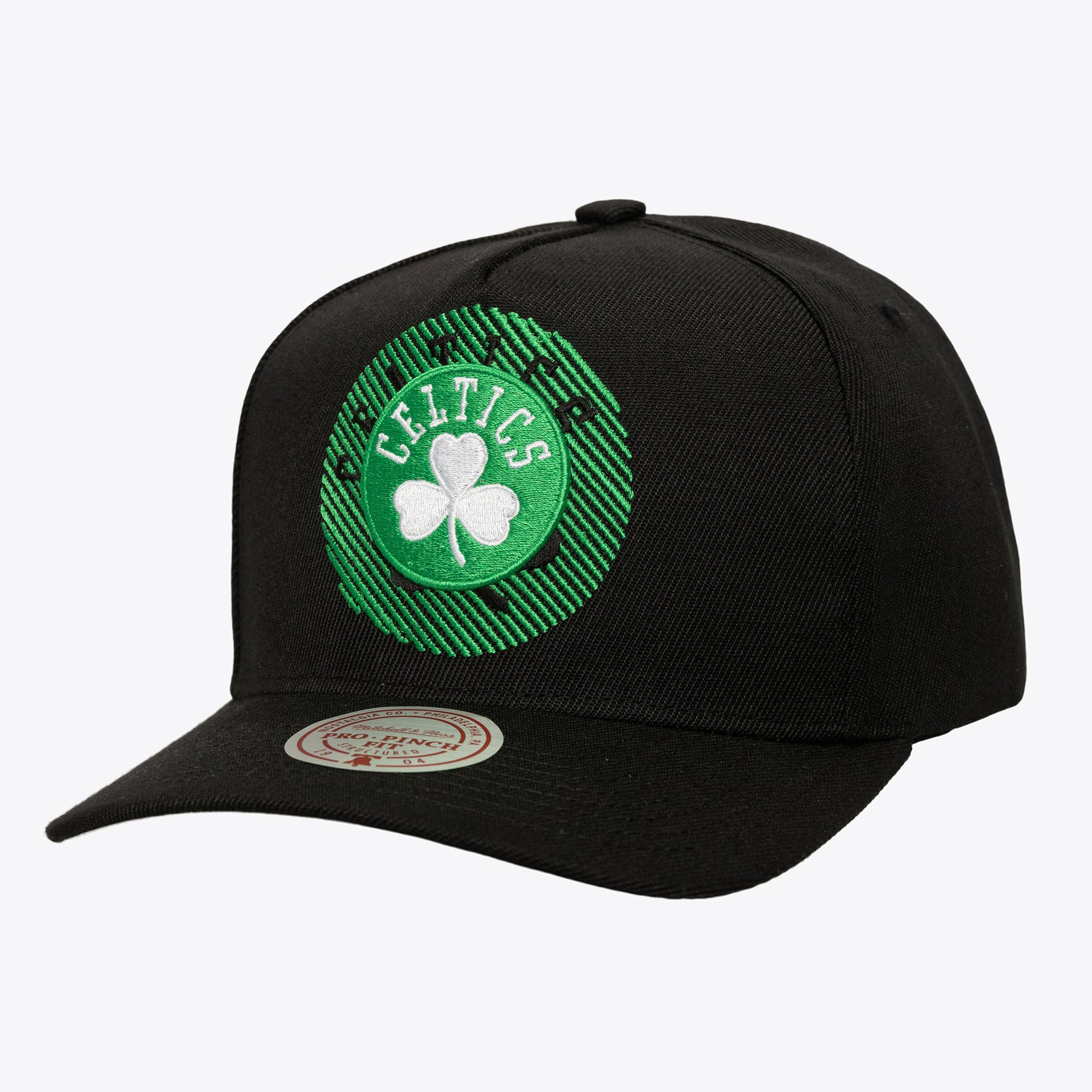 Boston Celtics Black Tilted Pro Pinch Snapback Hat