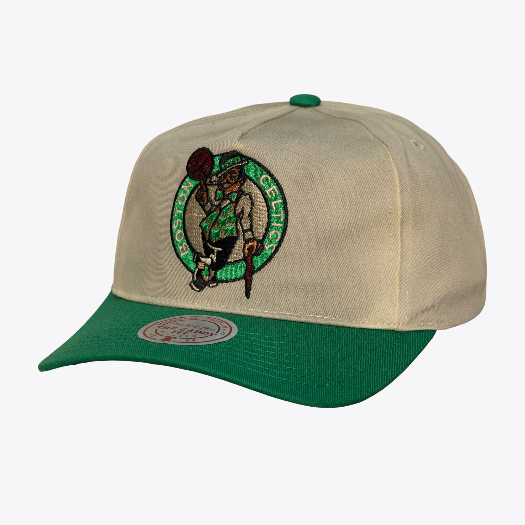 Boston Celtics Cream/Kelly Green Retro Roots Deadstock Caddy Snapback Hat