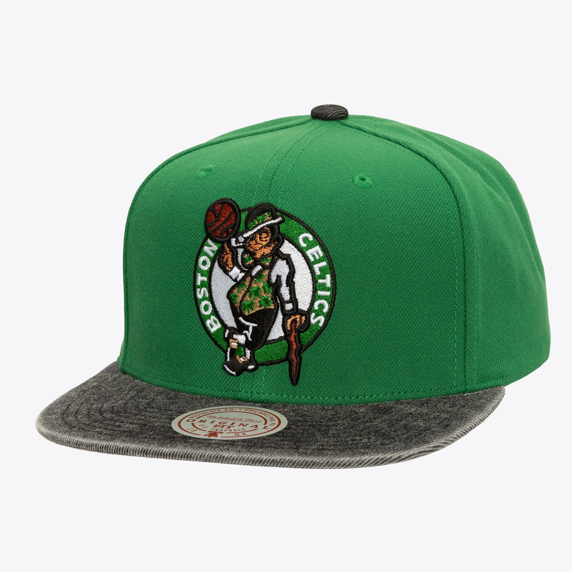 Boston Celtics Kelly Green Denim Patchwork Snapback Hat