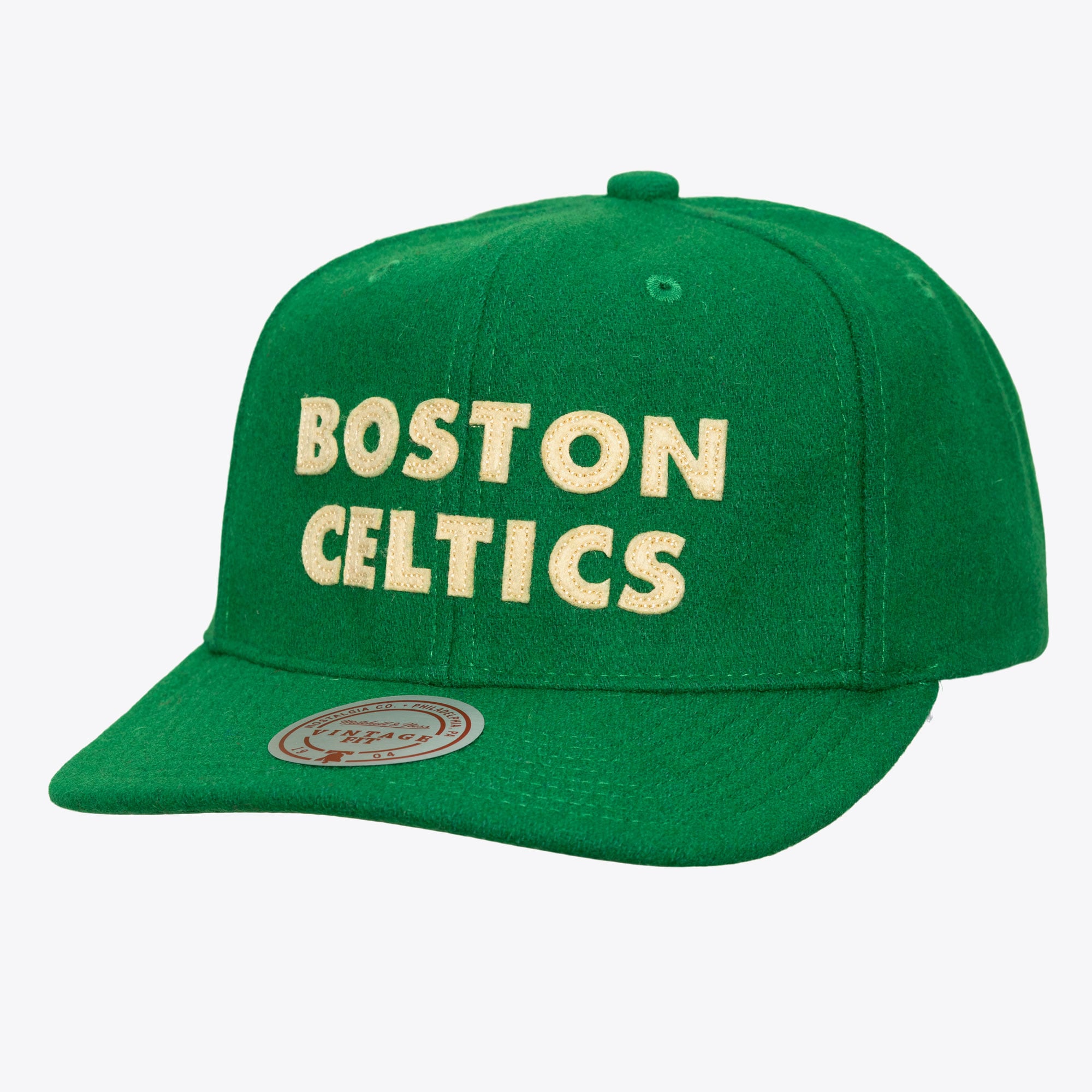 Boston Celtics Kelly Green Retro Roots Melton Strapback Hat