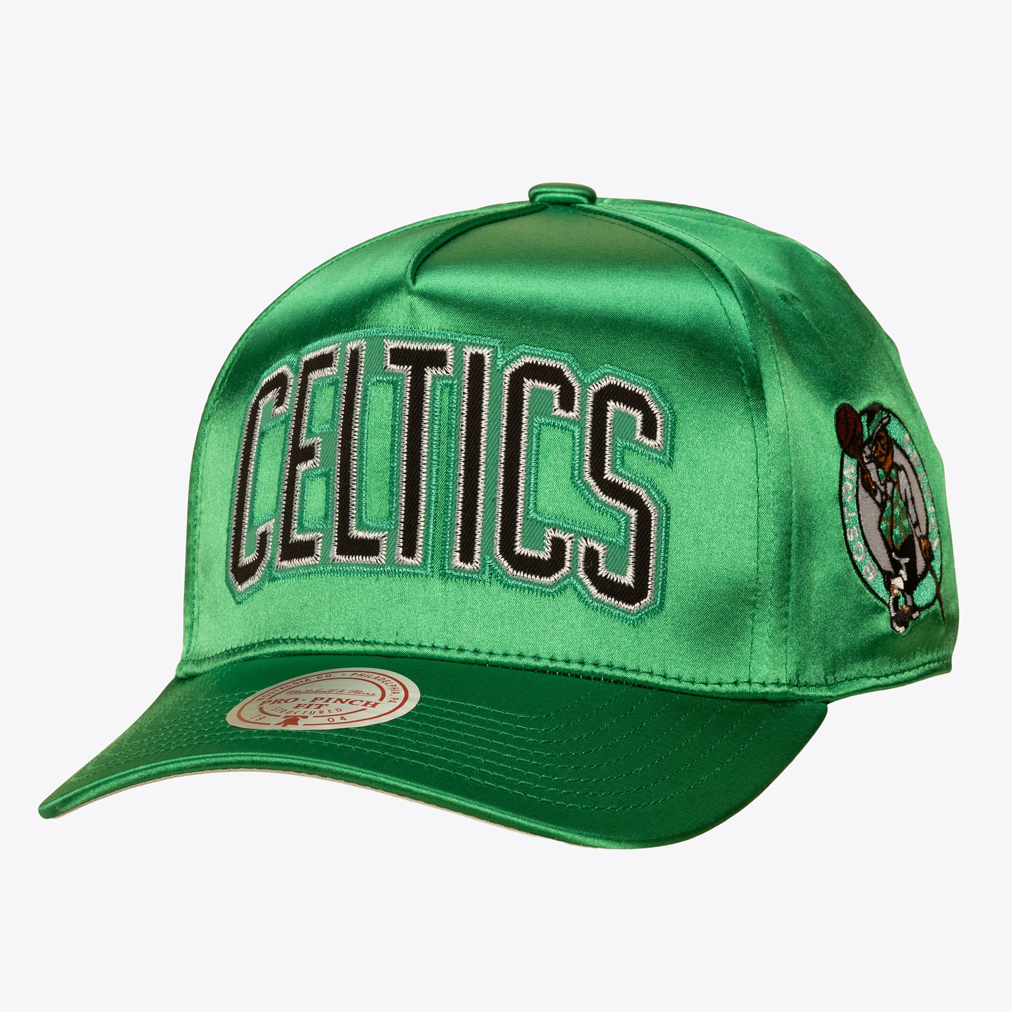 Boston Celtics Kelly Green Zig Zag Satin Pro Pinch Snapback Hat