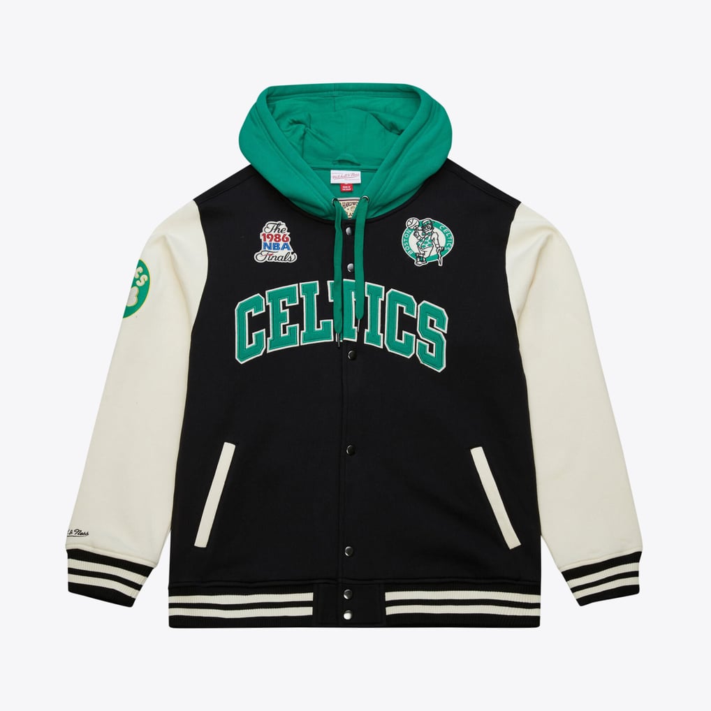 Boston Celtics Mitchell & Ness Courtside Fleece Vintage Jacket - Mens