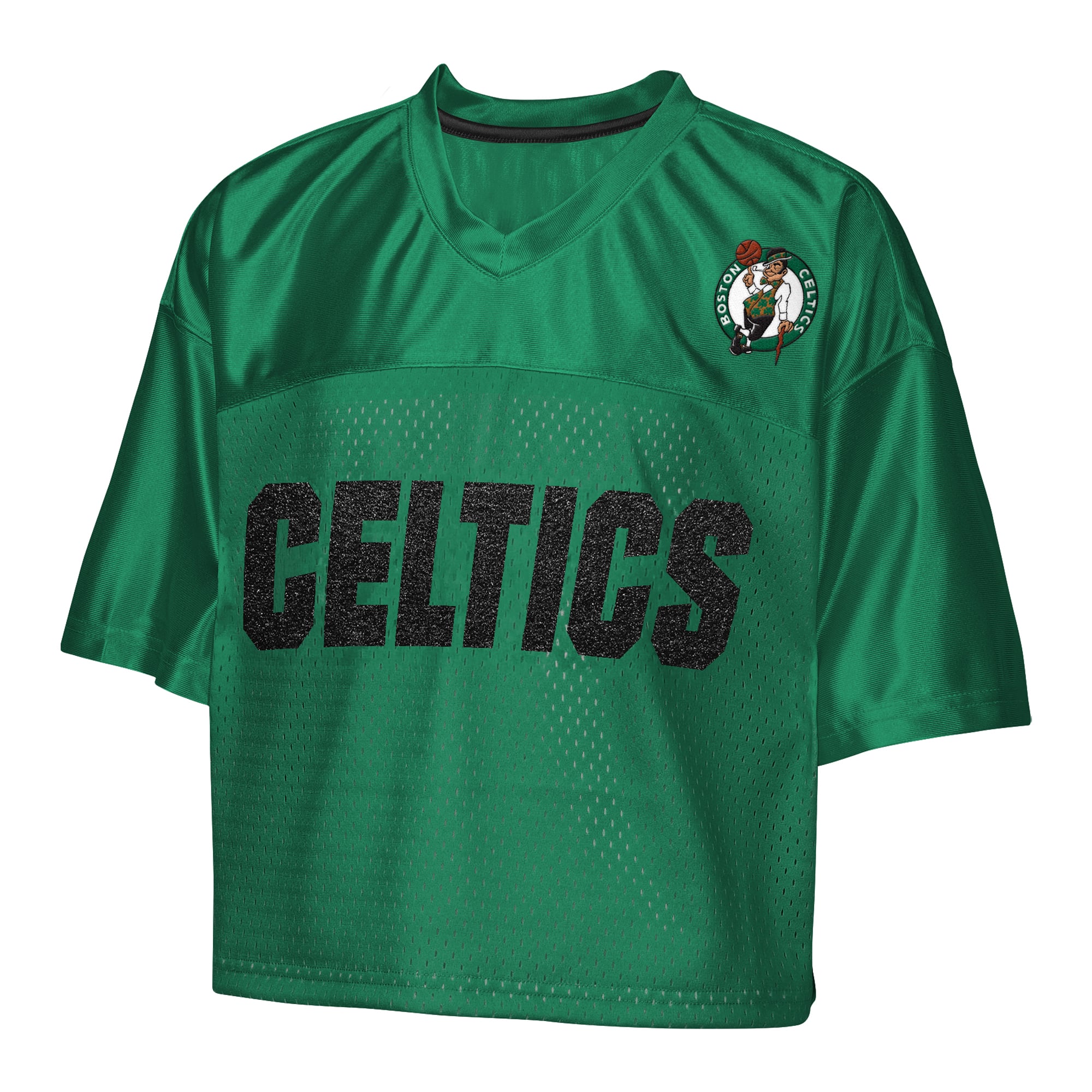 T-shirt court à col en V Outerstuff vert Kelly Boston Celtics pour jeunes filles