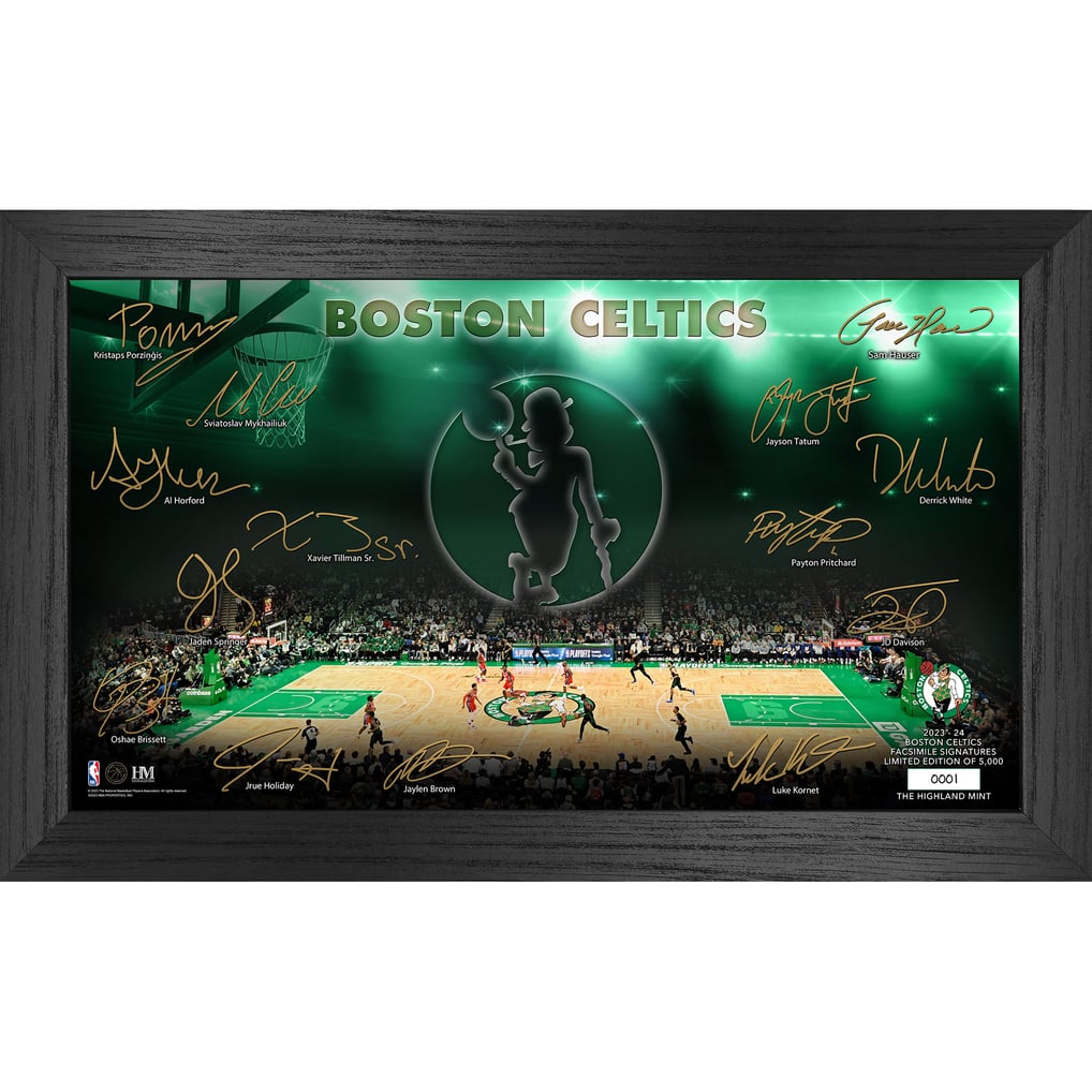 Boston Celtics Highland Mint 12" x 20" Framed 2023/24 Signature Court Photo