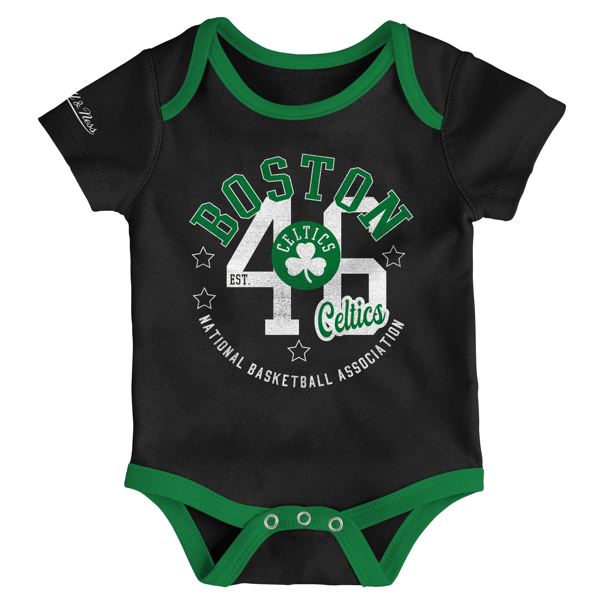 Ensemble de 3 bodies Mitchell & Ness pour bébé, aux couleurs des Boston Celtics