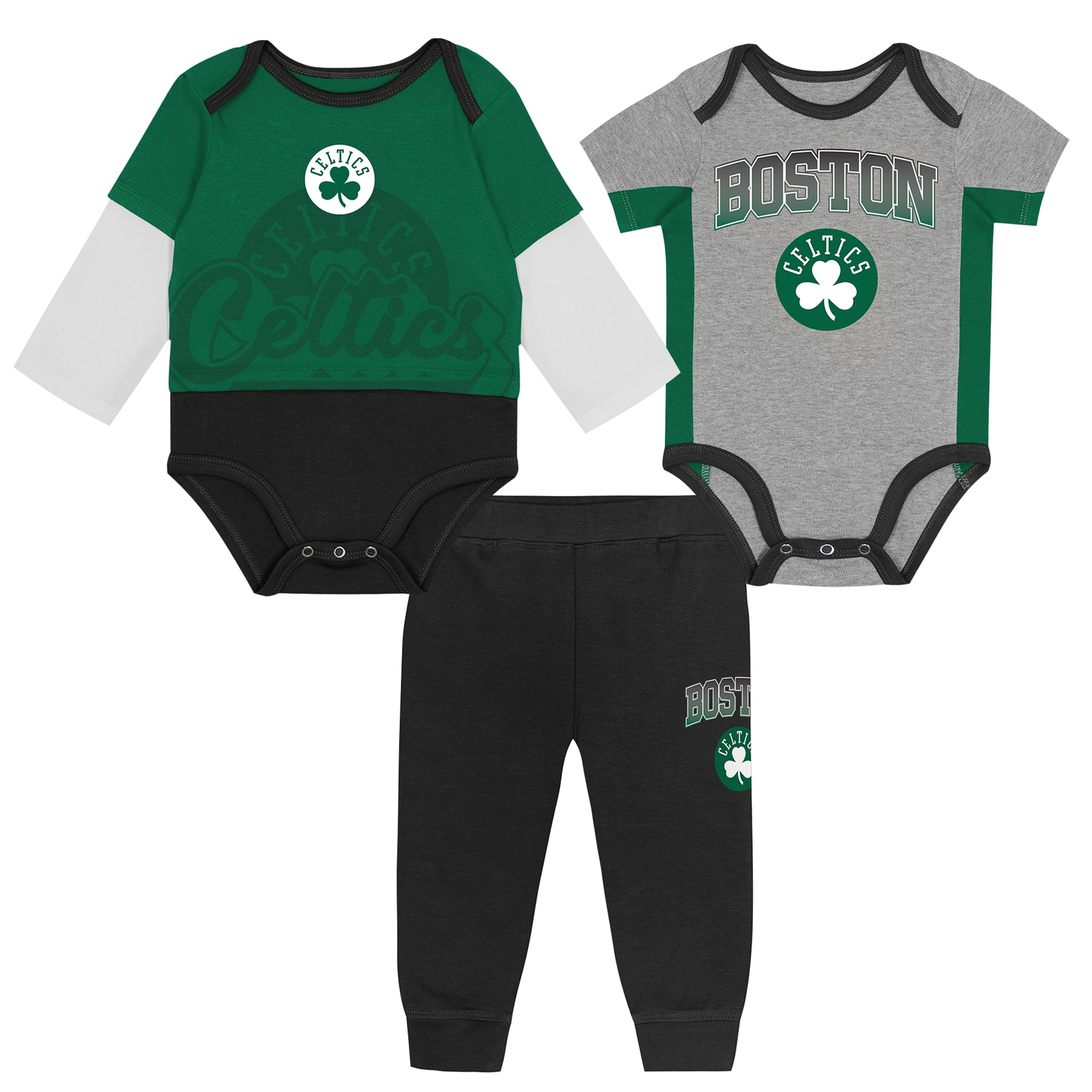 Ensemble trois pièces body et pantalon pour bébé Outerstuff Boston Celtics Rim Protectors