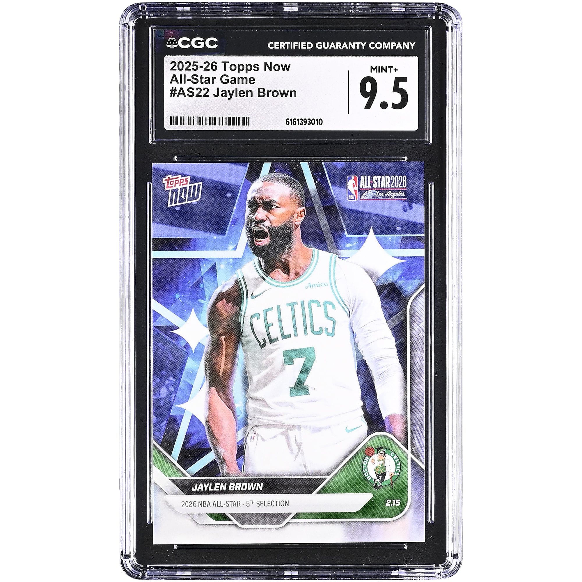 Carte Jaylen Brown Boston Celtics 2025-26 Topps Now All-Star Game #AS22 authentifiée CGC 9.5