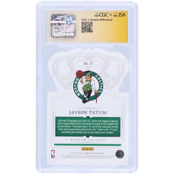 Jayson Tatum Boston Celtics Autographed 2021-22 Panini Crown 