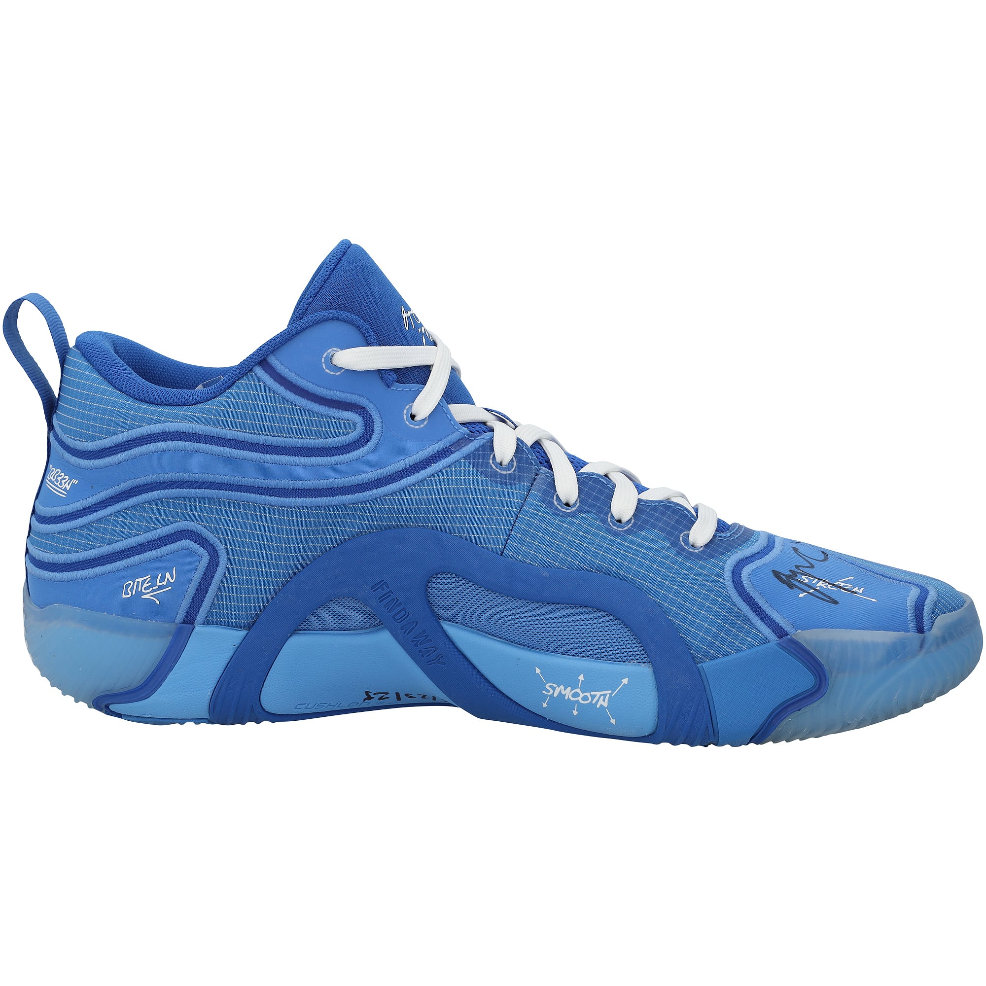 Chaussures Jordan bleues autographiées portées par Jayson Tatum (Boston Celtics) lors du match contre les New York Knicks le 23 février 2025